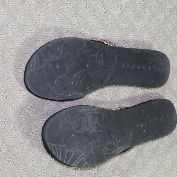 Yellow Box Women's Sz 6 Silver and Peach Bling Foam Sandals - Picture 6 of 6